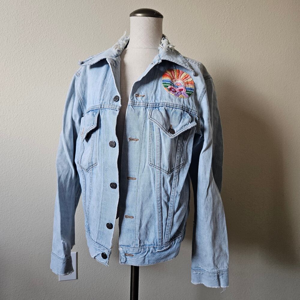 Vintage Sears Denim Jacket Embroidered Details Medium